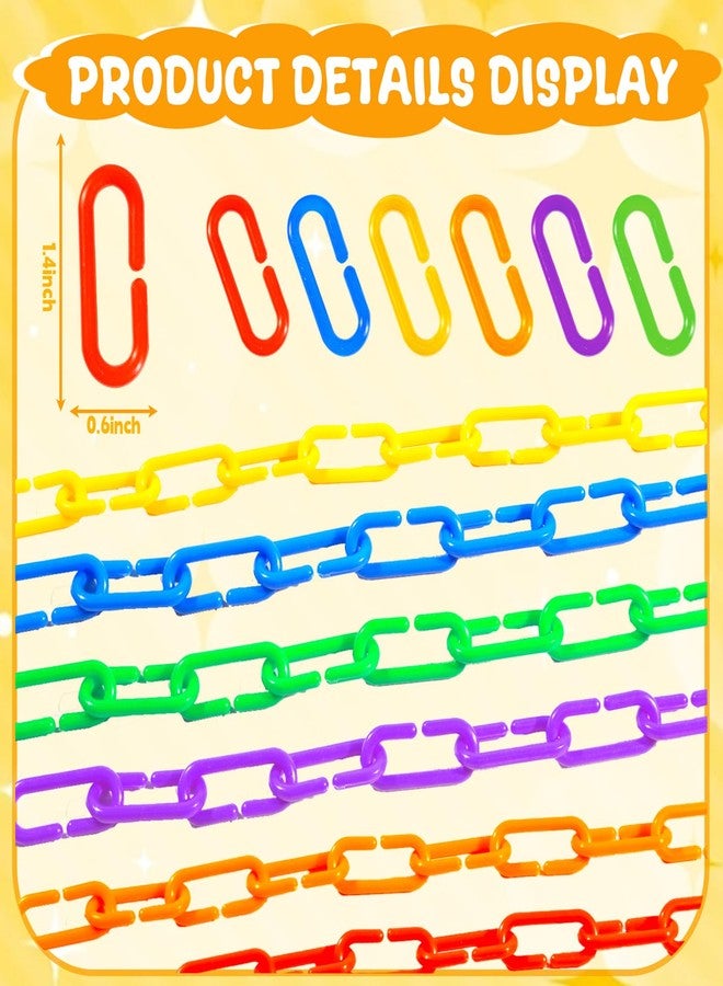 Bbiamsleep 600 Pcs Plastic Chain Links 6 Colors Counting Linking Activity Kit for Fine Motor Color Recognition Counting Sorting Skills - Image 3